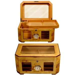  Palacio Maple Burl Humidor   Holds 120 Cigars   New 