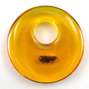  50mm honey amber gogo donut pendant bead