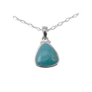  Barse Sterling Silver Turquoise Triangle Chain Necklace 