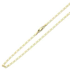  14K Two Tone Gold 3mm Valentino Chain Necklace 20 W 