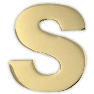  Lapel Recognition Pin   Gold Letter S   Solid Brass and Gold Plated 
