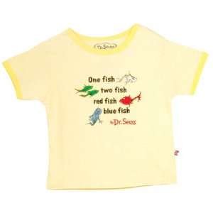 Baby Dr. Seuss Vintage Ringer T shirt Light Yellow Red 