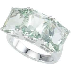  Elegant and Stylish 10.00 X 08.00 MM Genuine Green Quartz Ring 