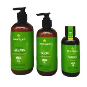  DermOrganic Shampoo 12oz + Mask 8oz + Treatment 4oz Combo 