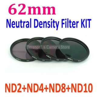   ND4 ND8 ND10 Neutral Density Filter Grey ND Set kits with 62 mm lens