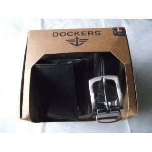  Dockers Genuine Leather Wallet & Belt Gift Set Sports 