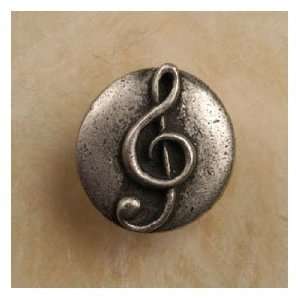   Cabinet Hardware 609 Clef Knob Black w Cherry Wash