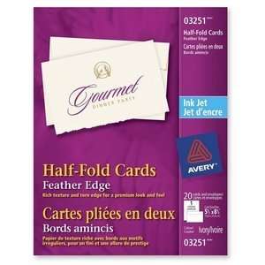  Avery Half Fold Feather Edge Greeting Cards for Inkjet 