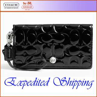 NWT Coach F 46311 Embossed Patent Leather Demi Clutch Wallet  