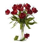 Silk Flowers Tulip Parrot Red 23 (set of 12) NO VASE by Nearly 