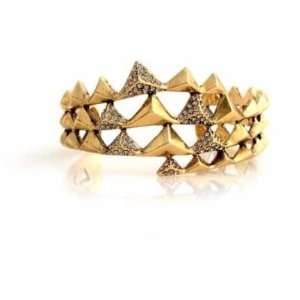  New Auth House of Harlow 1960 14K Gold Plated Pyramid Pave 
