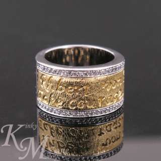 Luxury jewelry CZ letter carving ring sz5~8 tr1257  