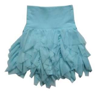  Aqua Blue Organza Ruffle Skirt Clothing