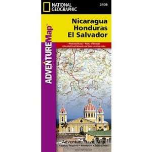  Nicaragua, Honduras, El Salvador Map