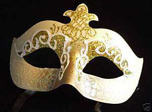 Goldilocks Ivory & Gold Glitter Masquerade Party Mask  