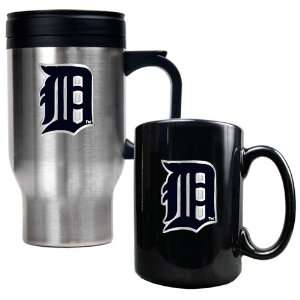  Detroit Tigers Travel Mug & Black Ceramic Mug Set Kitchen 