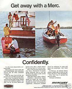 1971 Mercury OUTBOARD Motors AD~couples on BOATS~70s  