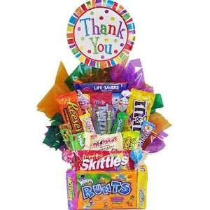 Thank You Basket with Edible Candy Base  Grocery & Gourmet 