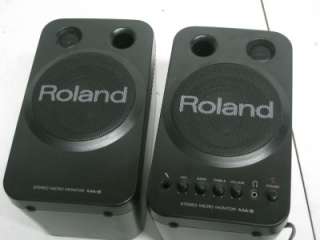 ROLAND MA 8 Powered Speaker Stereo Micro Monitors + Cables  