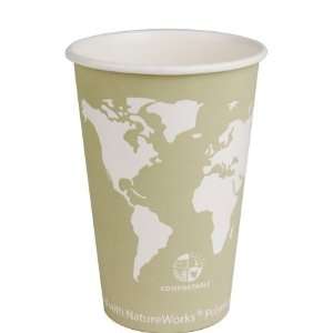  16 oz Compostable Hot Cup in World Art Design (This multi 