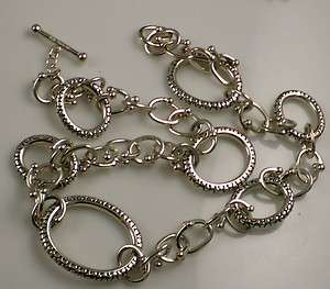 MICHAEL DAWKINS Sterling Silver Open Link Toggle Necklace  