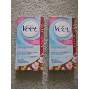 Veet Ready to Use Wax Strips, Sensitive Skin Formula, 20 Count Boxes 