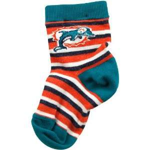  Miami Dolphins Infant Teal NFL Stripe Socks Sports 