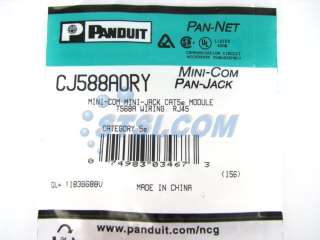 Panduit CJ588AORY Cat5e Mini Com Jack Orange ~STSI 074983034673  