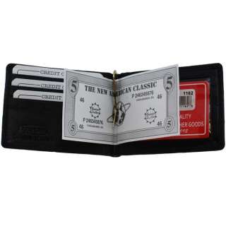 Genuine Leather Bi fold Money Clip Mens Wallet #1162 803698921813 