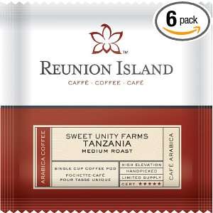 Reunion Island Sweet Unity Farms Tanzania, 18 Count Coffee Pods, 0.335 