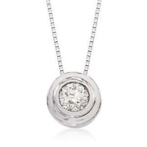   25 Carat Bezel Set Diamond Pendant In 14kt White Gold. 18 Jewelry