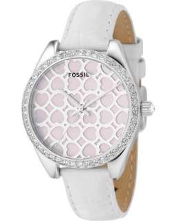 Ladies FOSSIL Analog MOP Dial Crystals Watch  