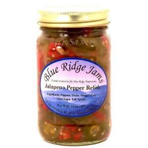 Blue Ridge Jams Jalapeno Pepper Relish, Set of 3 (16 oz Jars)  