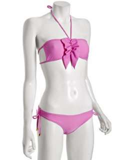 Brette Sandler Swimwear hollywood pink Sabrina bandeau halter bikini 