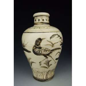 Jizhou Ware Black Coloring Decoration Porcelain Vase, Chinese Antique 