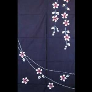 com Japanese Noren, WE0480, sakura on blue, cotton, door way curtain 
