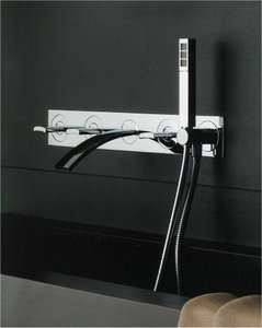 Square Wall Mounted Bath Tub Faucet W/ Handheld Shower  