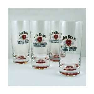 Jim Beam Whiskey Rosette Logo Bar Glass Set Hi ball NEW  