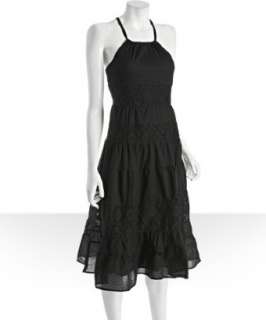 Free People black cotton lace halter dress  
