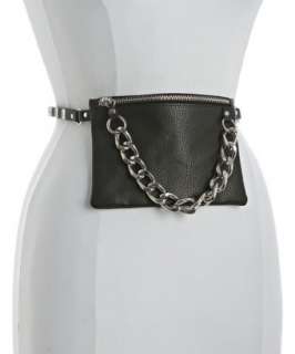MICHAEL Michael Kors black leather Hamilton chain belt bag   