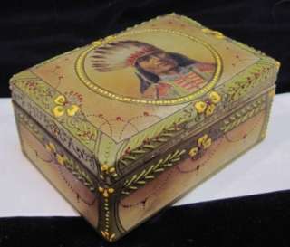   PAINTED NIPPON INDIAN PORTRAIT~NATIVE AMERICAN TRINKET BOX~MORIAGE