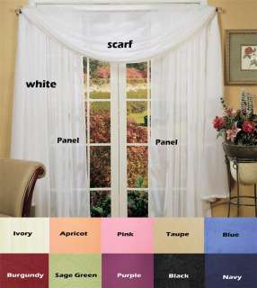Crushed Voile Window Curtain Panel 51x84 2PCS FREE S&H  
