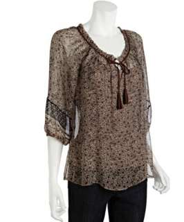 Joie mushroom silk Yara sheer blouse