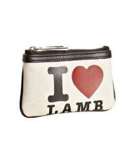 cream i heart lamb zip coin purse  