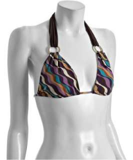 Space jasmini waves print Glamorous triangle halter top   