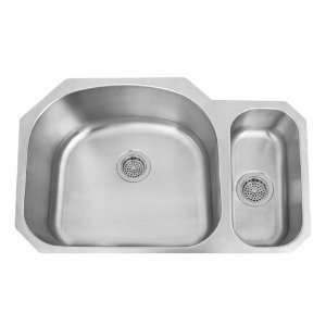 32 Infinite Stainless Steel 80/20 Offset Double Well Undermount Sink