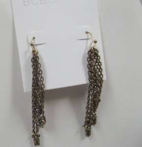 NEW BCBG Generation Gold Multi row Chain Dangle Earrings NWT  