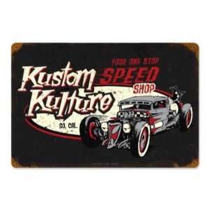  Kustom Kulture Hot Rod Vintage Metal Sign Speed Shop