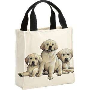  Yellow Lab Puppies Cotton Canvas Tote 
