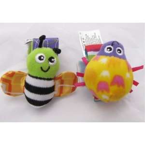 com lamaze garden bug wrist rattle foot finder ladybug bee plush toy 